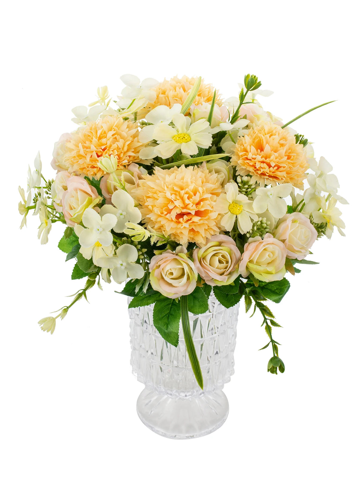Silk Rose Artificial Flower Bouquet – Wedding & Home Decor Artificial Flower Bouquet Axl YELLOW 3 pcs