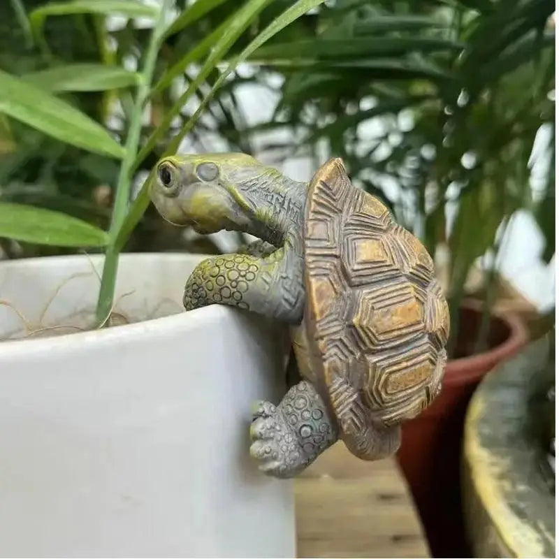 Realistic Resin Turtle Figurine – Mini Tortoise Desk & Tank Decor Resin Animal Figurine Axl