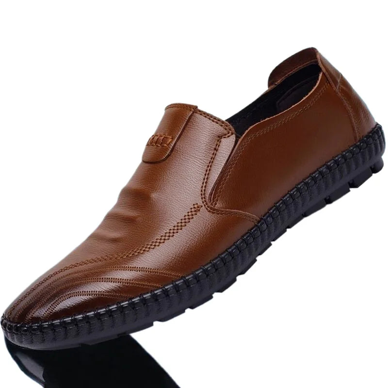 Men's Slip-On Loafers – Soft PU Leather Breathable Flat Shoes Men's Loafers Axl