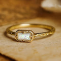 Huitan Vintage Imitation Opal Rectangular Ring for Women Fashion Ring Axl T1390 10
