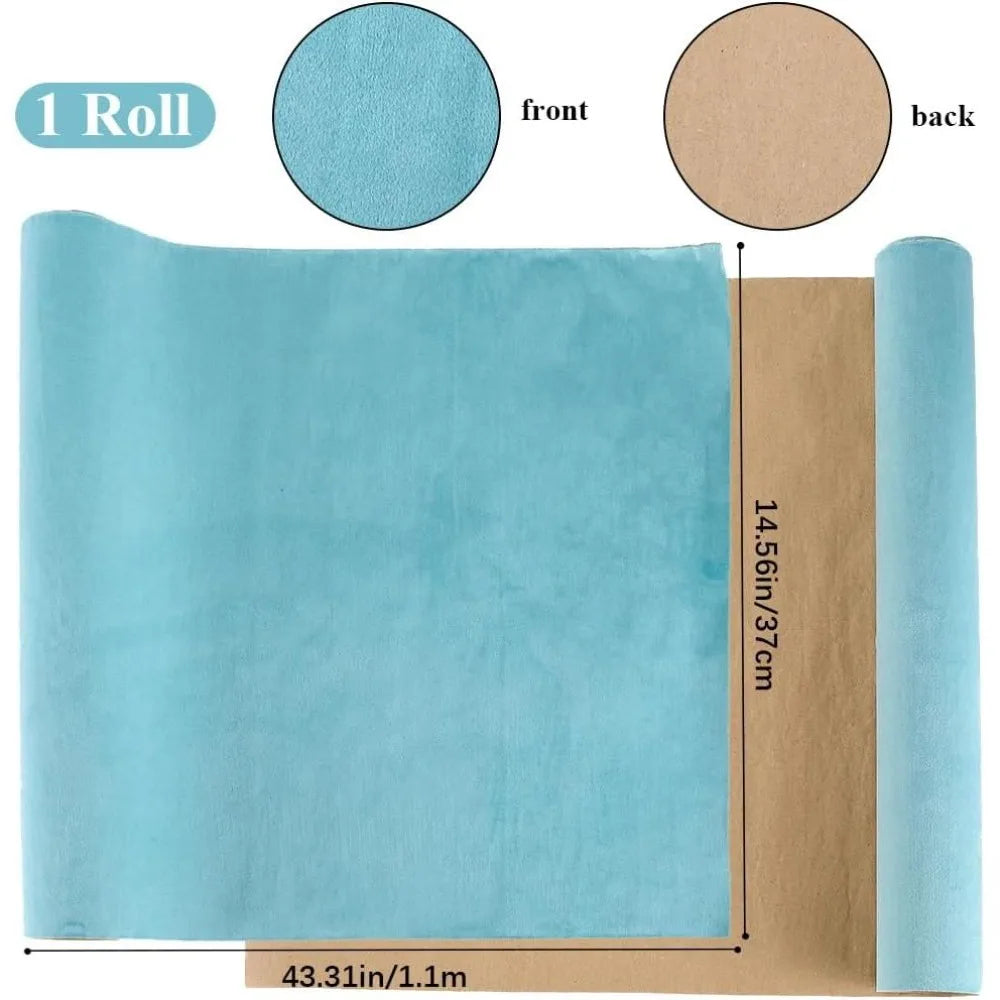 Self-Adhesive Turquoise Velvet Book Cloth 43x14 in | Bookbinding Bookbinding Cloth Axl