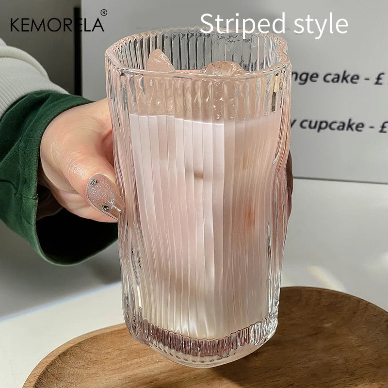 KEMORELA Twist Glass – Iced Coffee & Cold Drink Cup Cocktail Drink Glass Axl