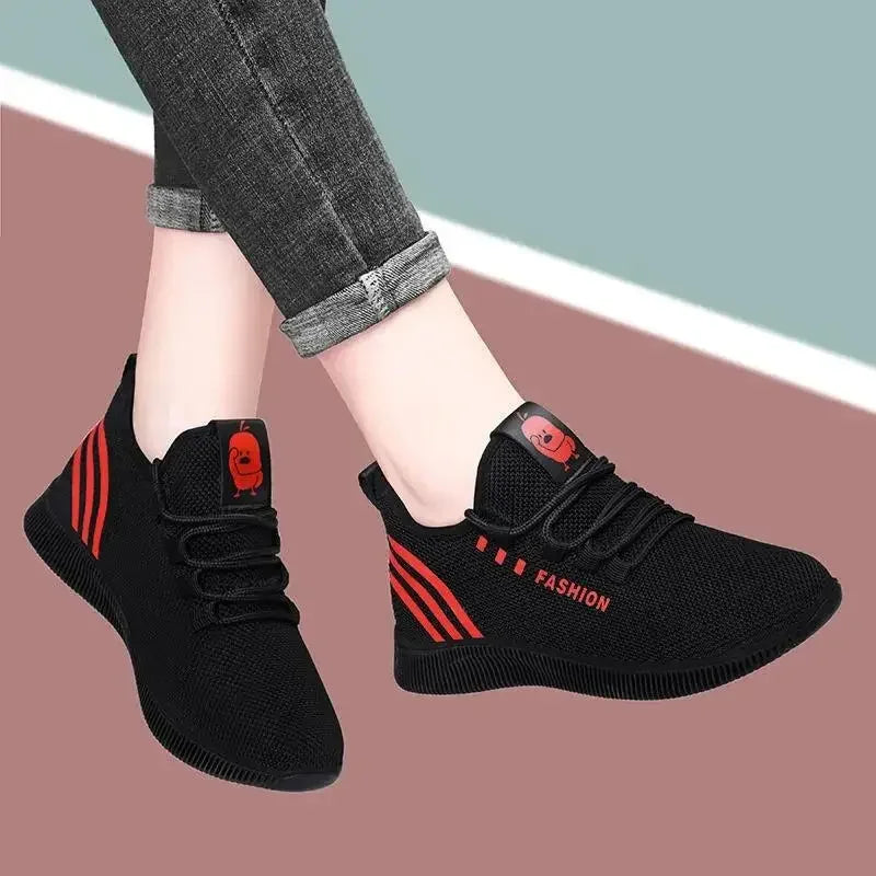 Women's Slip-On Daisy Casual Walking Sneakers | Breathable Women's Casual Sneakers Axl Red 37