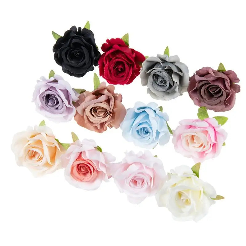 Silk Artificial Rose Heads 5/10 Pcs – Wedding & Home Decor Artificial Silk Flowers Axl