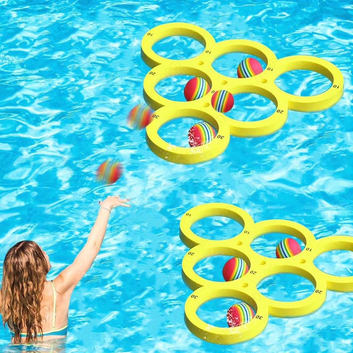 11-Piece Pool Toss Game Set – Floating Water Toy for Families Pool Toss Game Axl