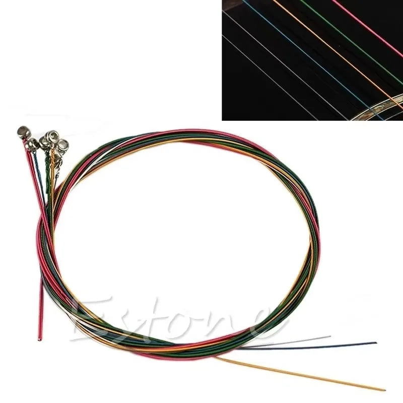 Rainbow Colorful Guitar Strings – 6 Pcs Acoustic & Folk Set Guitar Strings Axl A