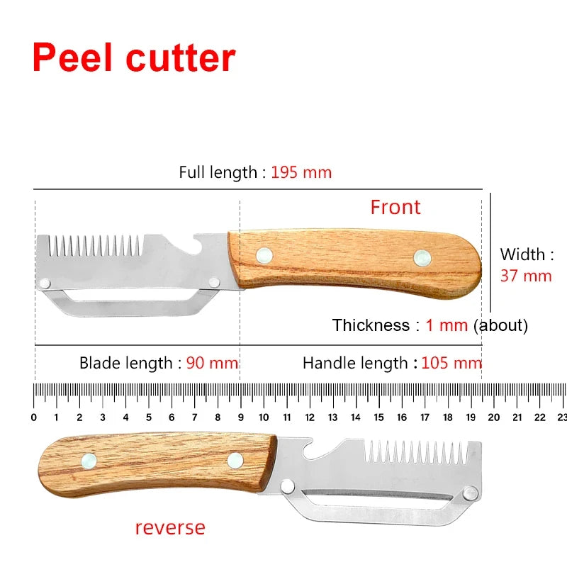 3-in-1 Stainless Steel Vegetable Peeler with Wooden Handle Vegetable Peeler Set Axl