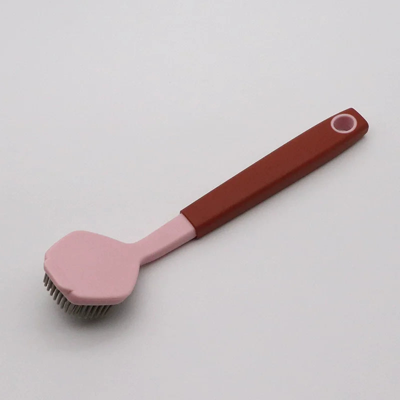 Long Handle Pot Brush – Kitchen & Stove Cleaning Scrub Brush Kitchen Cleaning Brush Axl Pink