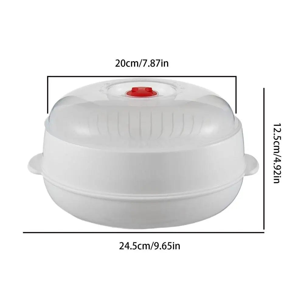 Large Capacity Microwave Food Steamer Box with Lid & Steam Vent Microwave Food Steamer Axl As picture