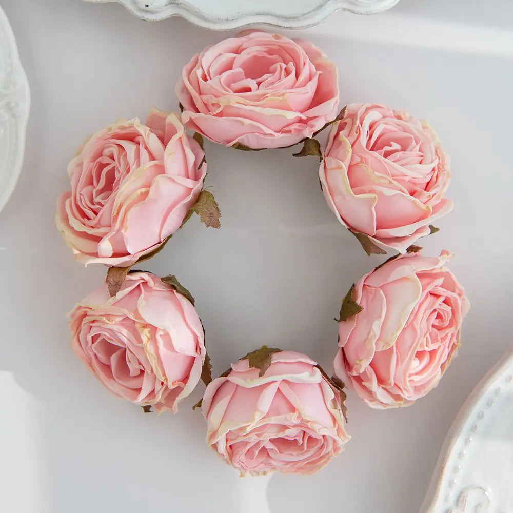 Silk Burned Edge Roses – Artificial Flowers for Wedding Décor Artificial Flowers Axl color14 20PCS
