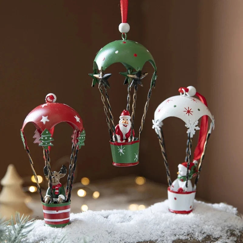 Christmas Hot Air Balloon Iron Ornament | Tree Pendant Christmas Tree Ornament Axl