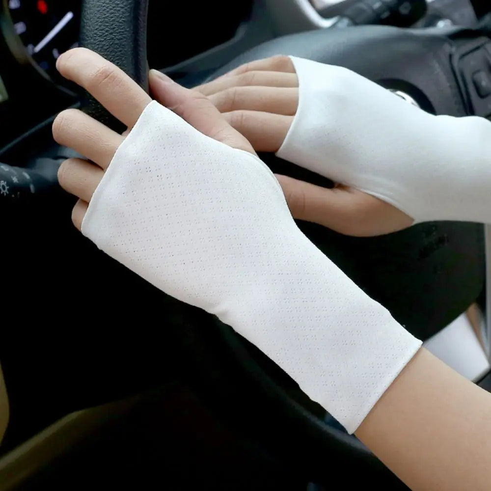 Ice Silk Fingerless Gloves – UV Arm Warmers for Cycling Arm Warmer Gloves Axl