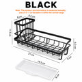Stainless Steel Sink Caddy & Sponge Holder with Drain Tray Sink Caddy Organizer Axl Black