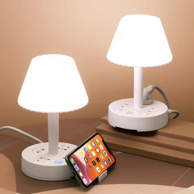Desk Lamp with 3 AC Outlets, Dual USB Ports & Phone Holder Desk Lamp Axl