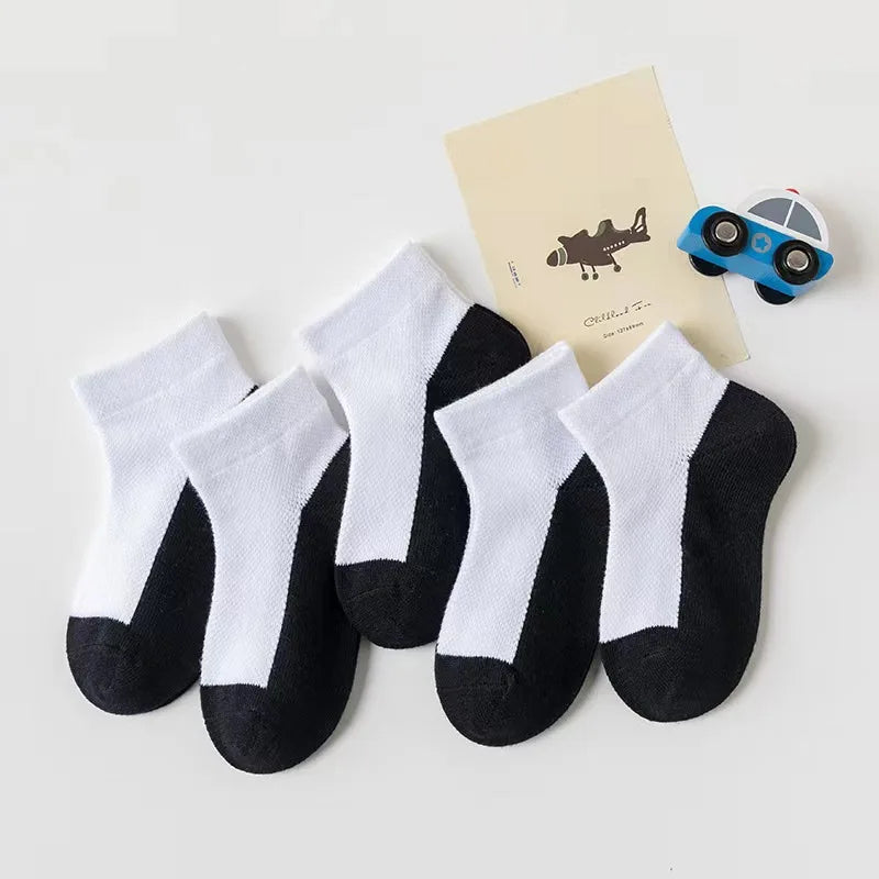 6-Pack Kids Cotton Sports Socks – Breathable Crew Socks Ages 3–6 Kids Sports Socks Axl 5 pairs white-1