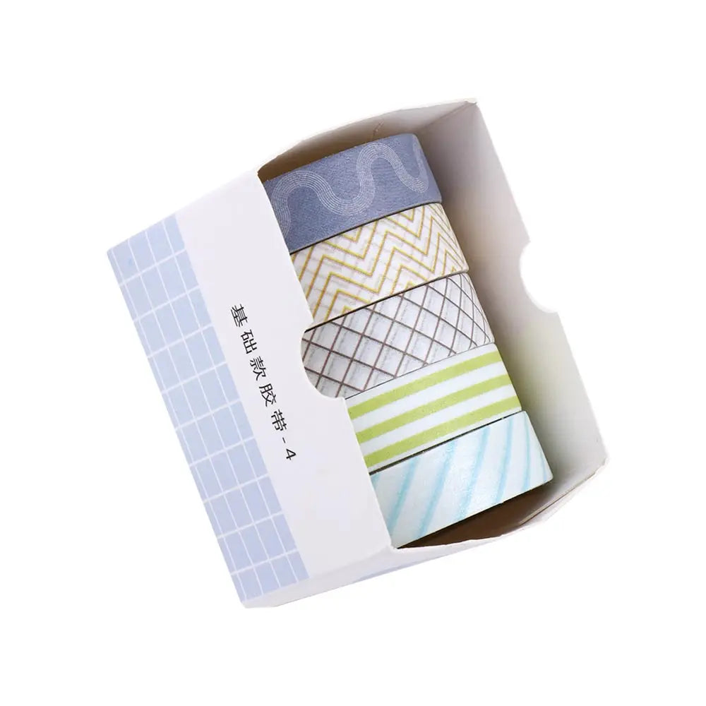 Solid Color Decorative Masking Tape Set – 5 Rolls Scrapbooking Decorative Masking Tape Axl 04