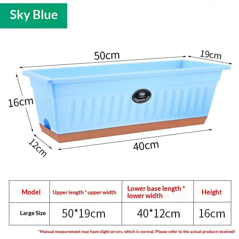 Rectangle Plastic Window Box Planter with Drainage – 50cm Window Box Planter Axl A4
