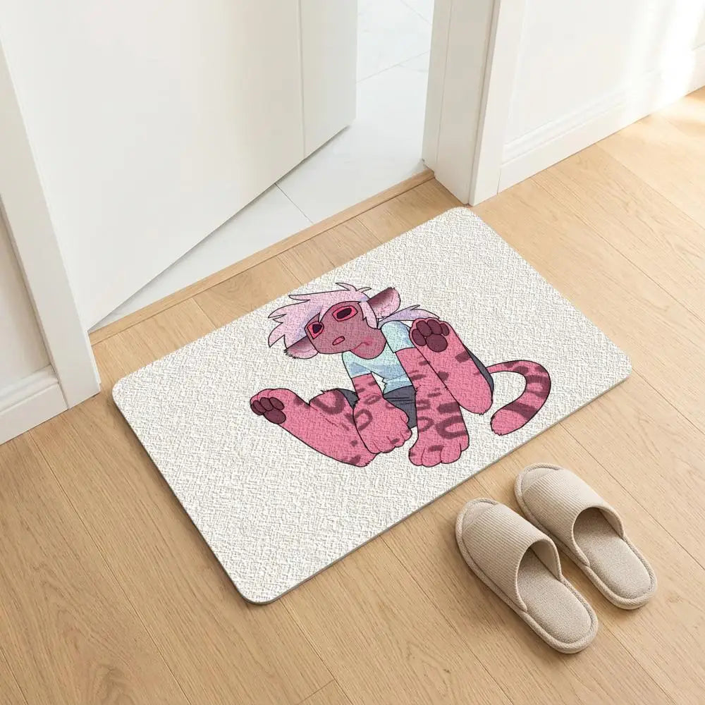 Kipo Wonderbeasts Diatomite Bath Mat – Quick Dry & Anti-Slip Diatomite Bath Mat Axl White8 40x60cm