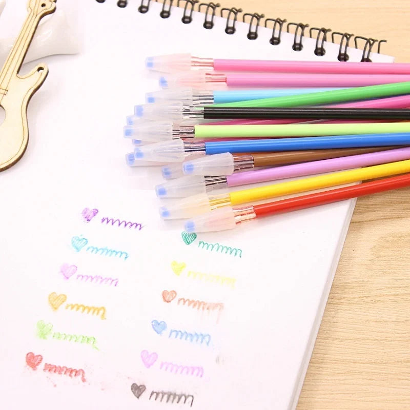 24-Pack Diamond Head Gel Pen Refills – 12 Colors 0.38mm Gel Pen Refills Axl