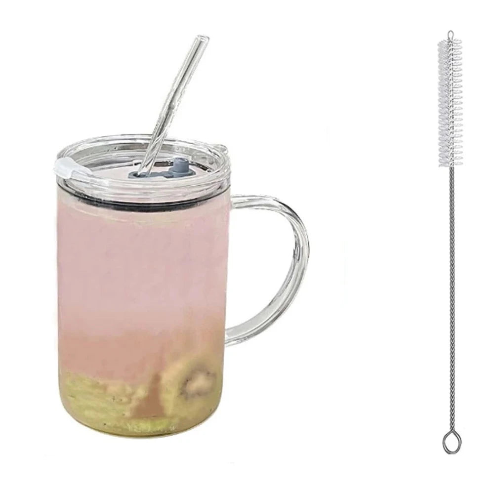 KEMORELA 1000ml Glass Tumbler with Lid & Straw | 1-2 Pack Glass Tumbler Axl 1PCS 1000ML