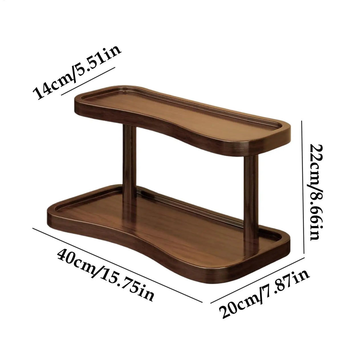 2-Tier Wood Coffee Mug Organizer & Display Rack | Kitchen Mug Display Rack Axl