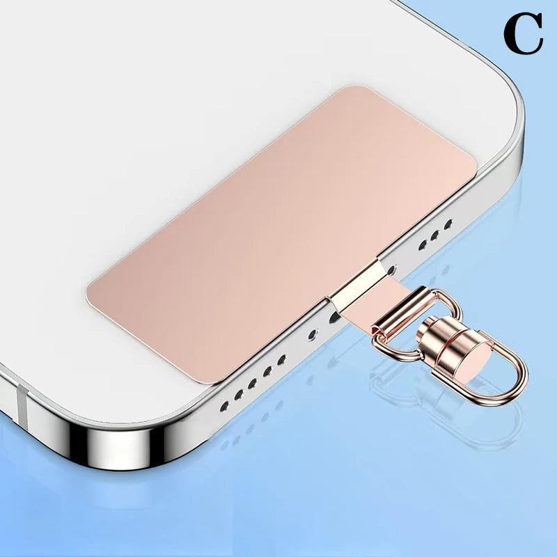 Steel Phone Lanyard Clip Patch – 360° Metal Strap Tab Phone Lanyard Clip Axl C Rose Gold