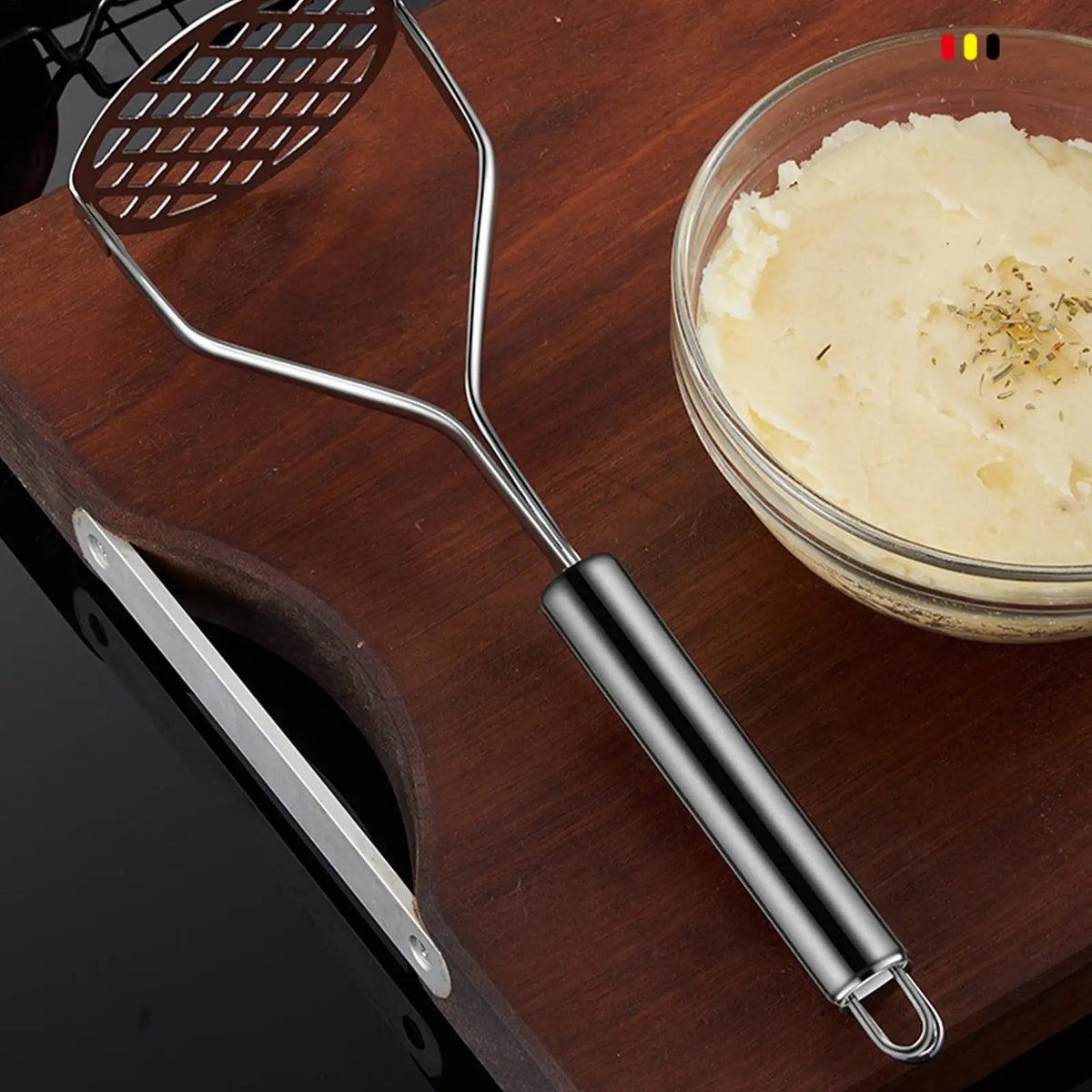Stainless Steel Potato Masher – Baby Food & Veggie Puree Kitchen Masher Tool Axl