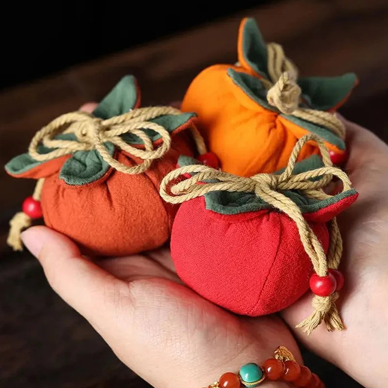 Persimmon Lucky Drawstring Bag – Chinese Fortune Charm Sachet Fortune Charm Sachet Axl