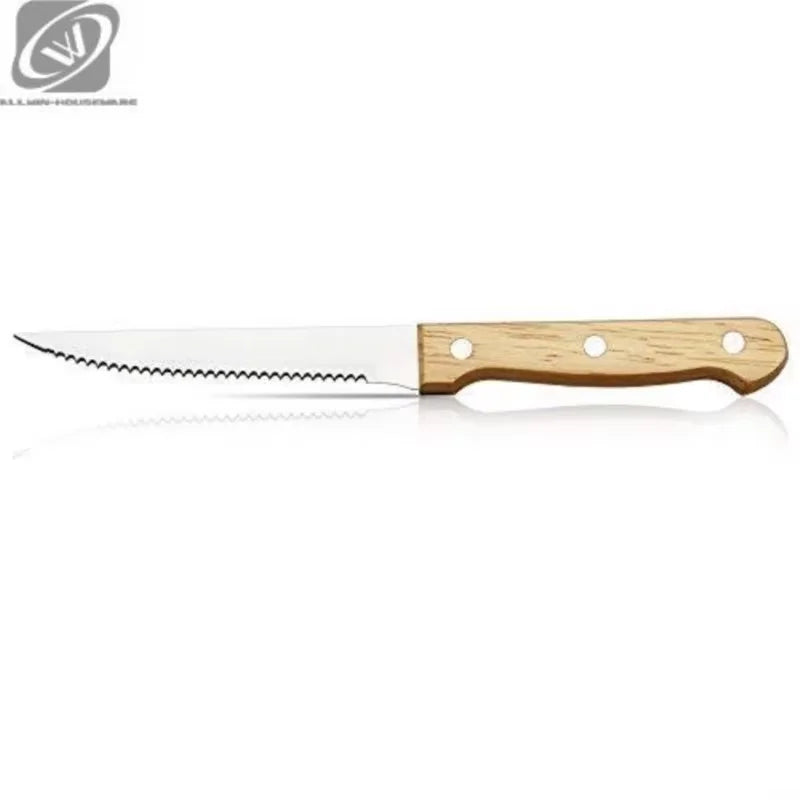 Serrated Steak Knives Set – Stainless Steel & Wood Handle Steak Knife Set Axl