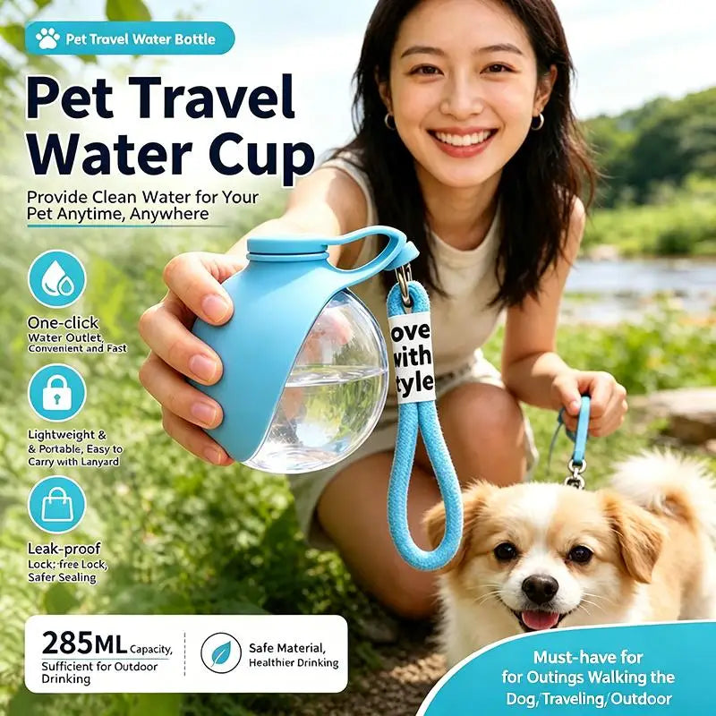 285ml Portable Leakproof Pet Water Bottle with Lanyard Pet Water Bottle Axl