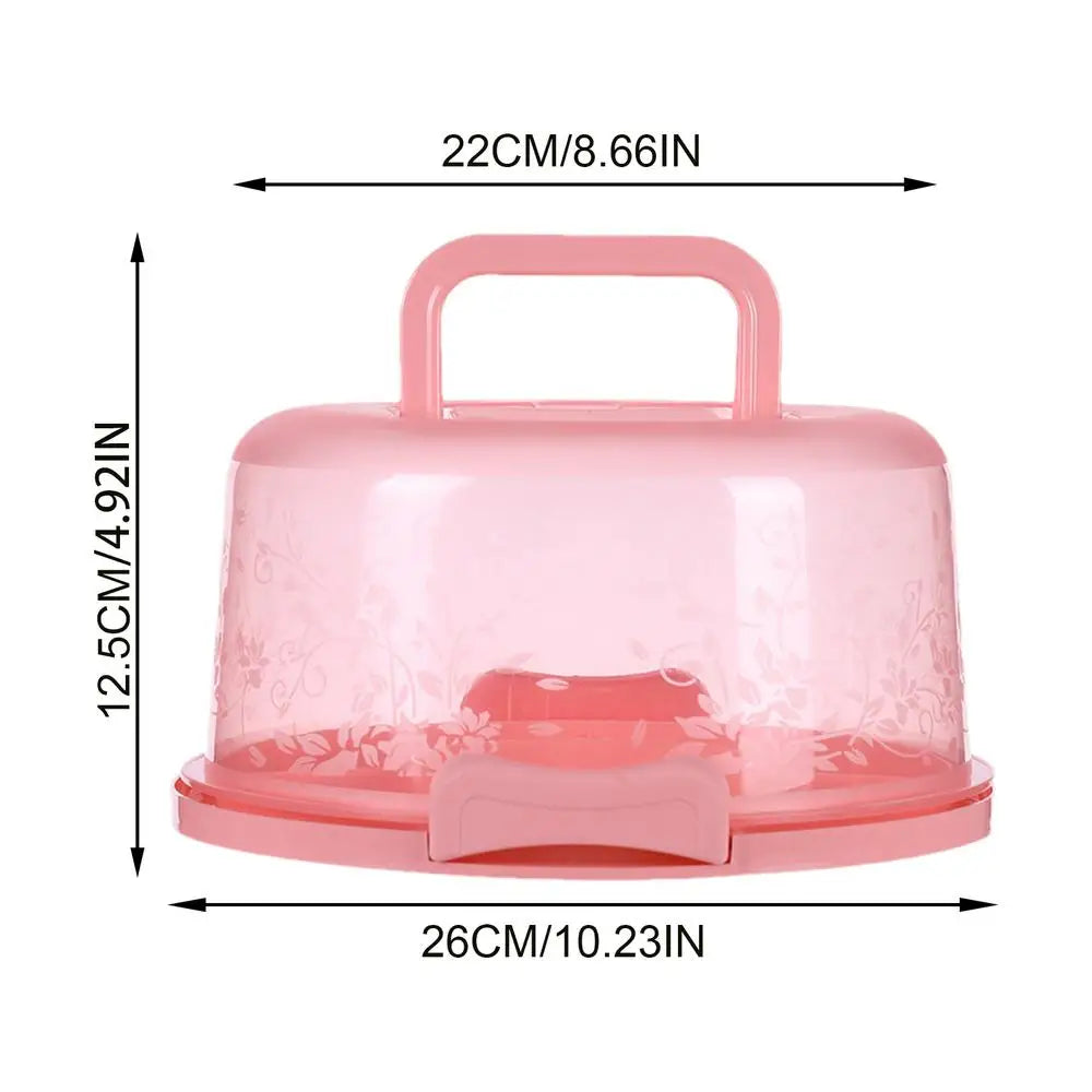 Portable Airtight Cake Carrier Box with Handle & Clear Lid Cake Carrier Box Axl Pinky