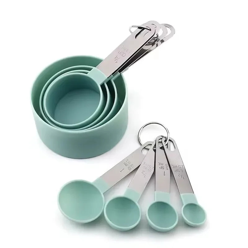 8-Piece Stainless Steel Measuring Cups & Spoons Set | Nestable Measuring Cups & Spoons Axl Green 25ml