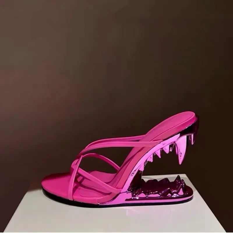Women's Stiletto High Heel Open Toe Sandal Slides | Fashion High Heel Sandals Axl Rose red toe clip 35