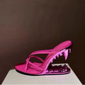 Women's Stiletto High Heel Open Toe Sandal Slides | Fashion High Heel Sandals Axl Rose red toe clip 35