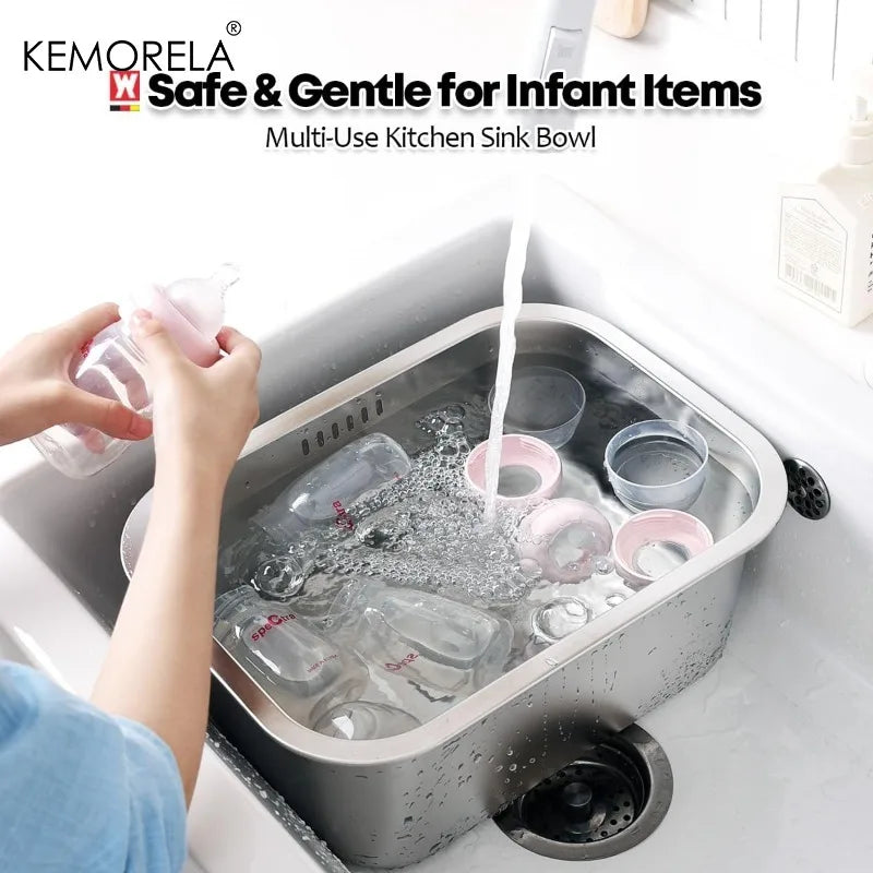 10L Stainless Steel Dishpan – Large Kitchen Wash Basin & Tub Kitchen Wash Basin Axl