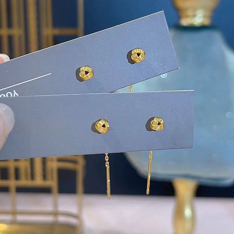 Golden Ruyi Drop Earrings – Light Luxury Metal Jewelry Drop Earrings Axl