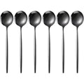 6-Piece Black Stainless Steel Coffee & Dessert Spoon Set Dessert Spoon Set Axl 6pcs