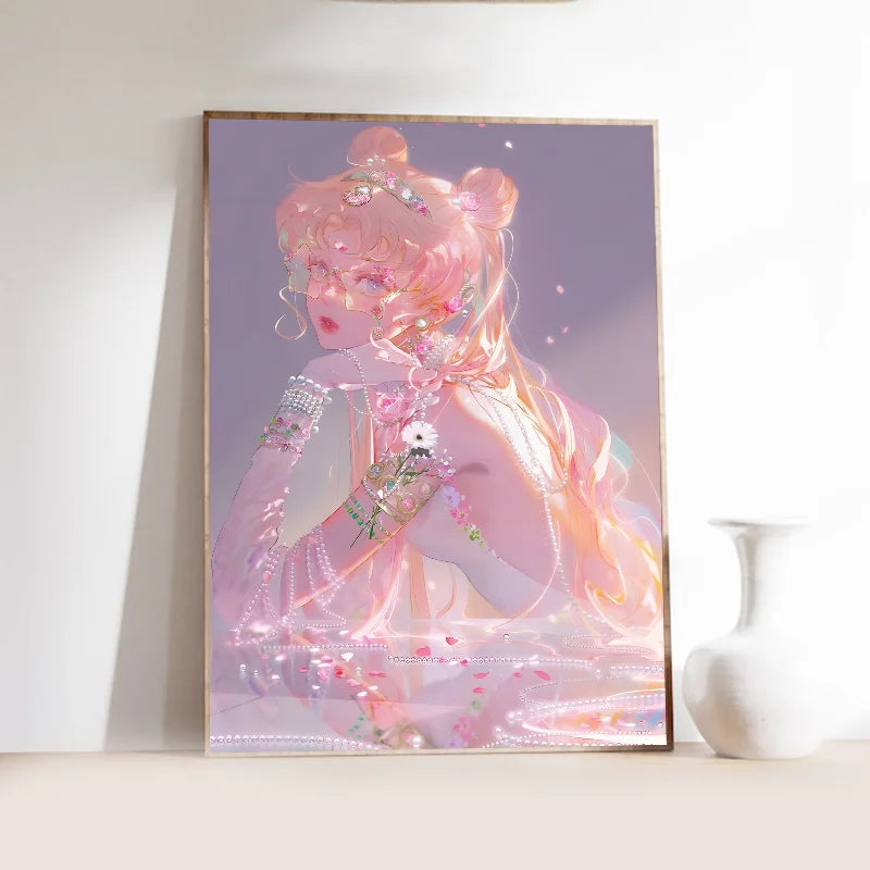 Japanese Anime Sailor Moon Wall Poster Self-Adhesive Sticker Anime Wall Poster Axl z3 30x42cm No Frame