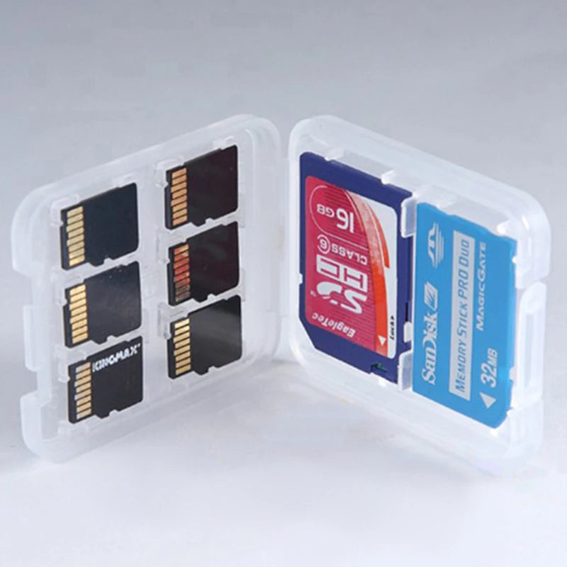 Transparent Memory Card Case – Holds 6 TF & MS Cards Memory Card Case Axl