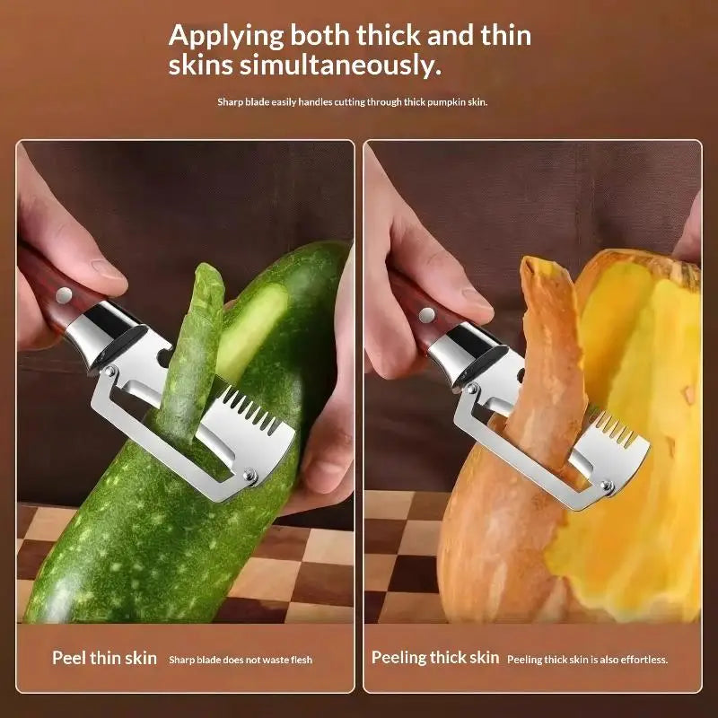 3-in-1 Serrated Vegetable Peeler with Bottle Opener | Stainless Steel Vegetable Peeler Axl