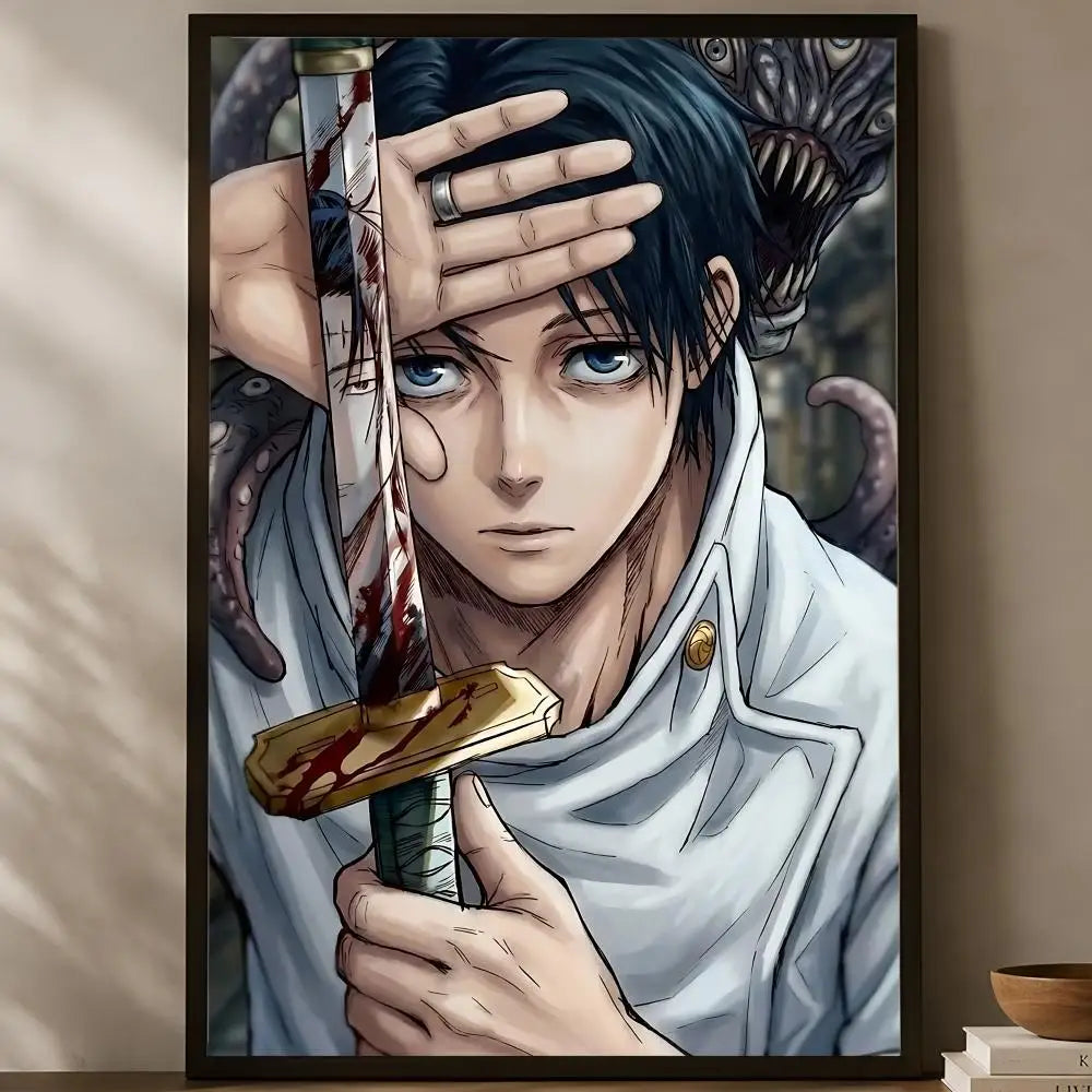 Yuta Okkotsu Anime Poster – Self-Stick HD Waterproof Wall Art Anime Wall Poster Axl White09 40X50cmNoframe