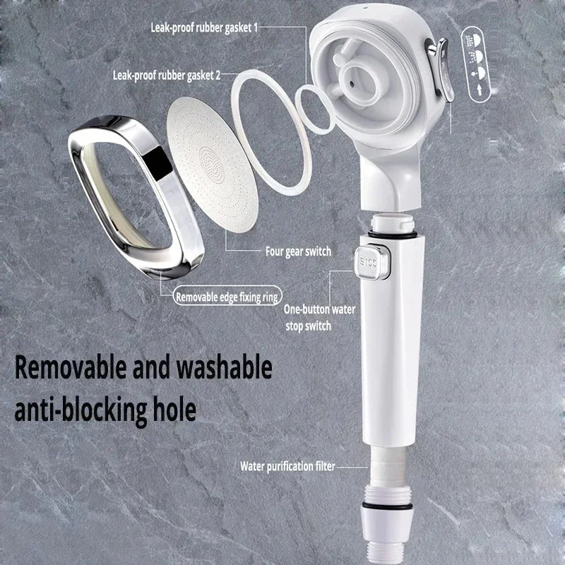 3-Mode High Pressure Water-Saving Handheld Shower Head Handheld Shower Head Axl