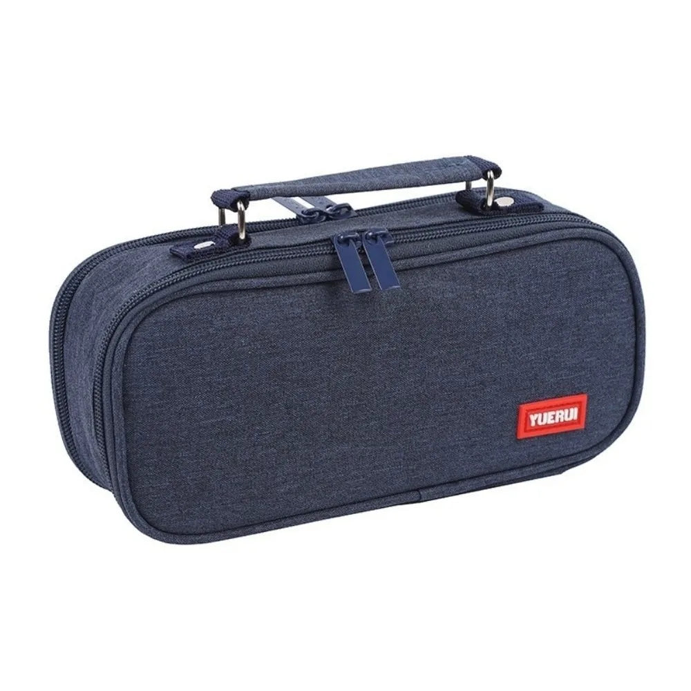 Canvas Pencil Case – 5-Layer Large Capacity Stationery Bag Canvas Pencil Case Axl Navy Blue