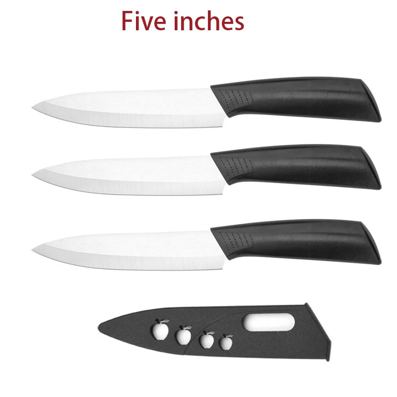 Ceramic Paring Knife 3/4/5 Inch with Cover – Rust-Free Fruit Knife Ceramic Paring Knife Axl Five inches 3pcs