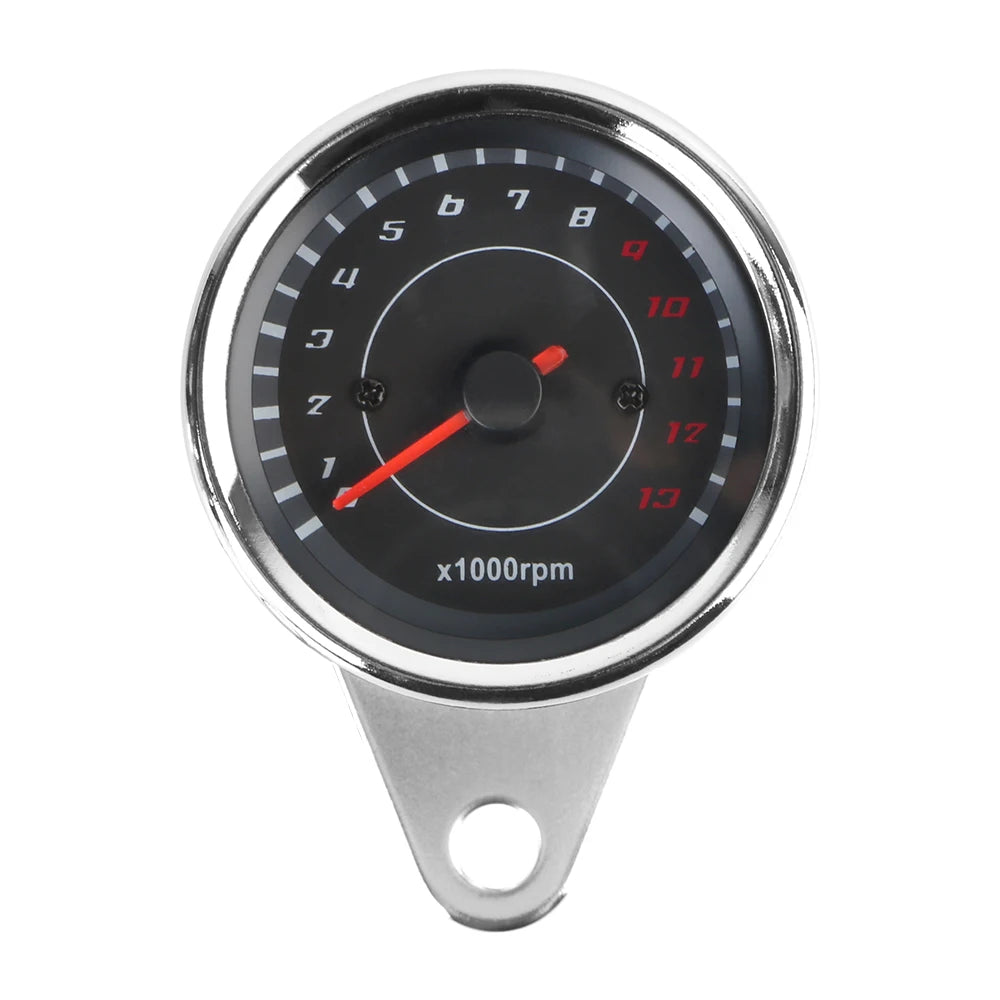 Universal Motorcycle Speedometer Tachometer with LED Light Motorcycle Gauge Axl Silver