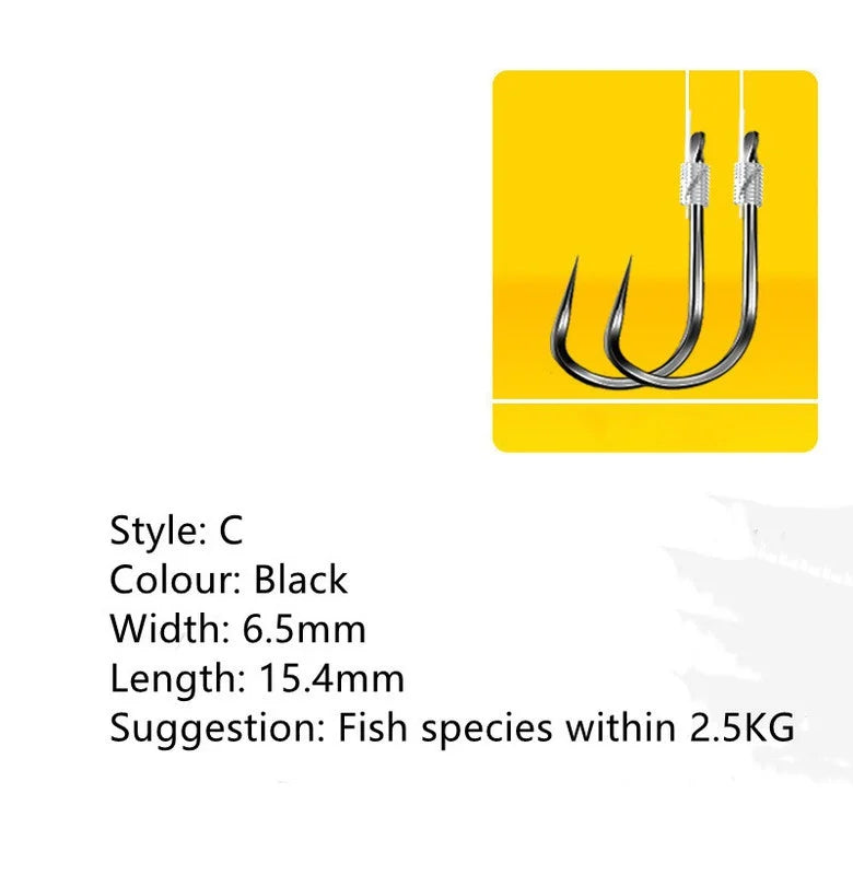 Steel Alloy Double Fishing Hooks – 20 Pack (10 Pairs) Non-Barb Fishing Hooks Axl C