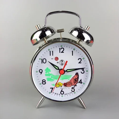Vintage Mechanical Bell Alarm Clock – Retro Metal Bedside Clock Alarm Clock Axl 15X10CM