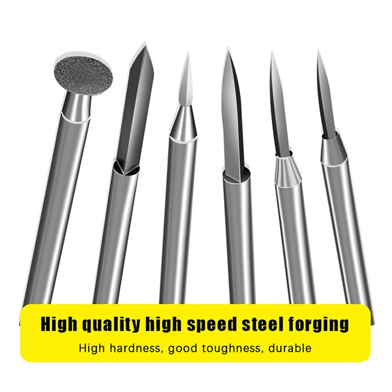 6-Piece Wood Carving Drill Bits Set | Rotary Engraving Tool Kit Wood Carving Drill Bits Axl