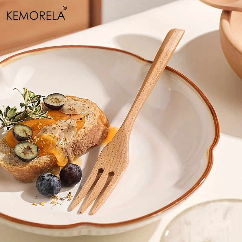 KEMORELA Wooden Spoon & Fork Set – Eco-Friendly Korean Tableware Wooden Cutlery Set Axl