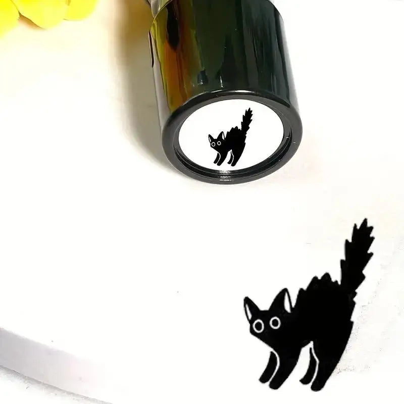Cute Black Kitten Rubber Stamp – Journal & Scrapbooking DIY Decorative Rubber Stamp Axl A5